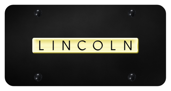 Lincoln Lincoln Name License Plate - Gold on Black License Plate - LIN.N.GB