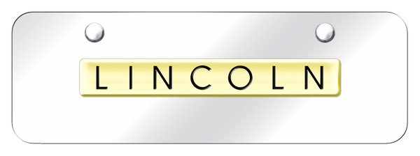 Lincoln Lincoln Name Mini Plate - Gold on Mirrored License Plate - LIN.N.GCM