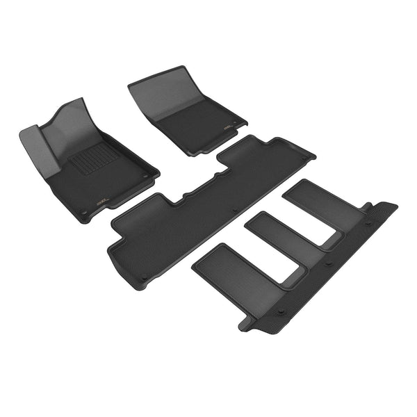 3D MAXpider KAGU Floor Mat for 2022-2023 RIVIAN R1S  - BLACK - 1ST ROW 2ND ROW 3RD ROW - L1RI00101509 [2024 2023 2022 2021 2020 2019]