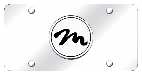 Mazda M Logo License Plate - Chrome on Mirrored License Plate - M.CC