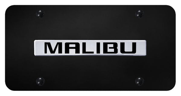 Chevrolet Malibu Chrome on Black 3D Bar License Plate - MAL.N.CB