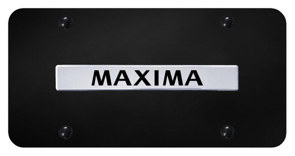 Nissan Maxima Chrome on Black 3D Bar License Plate - MAX.N.CB