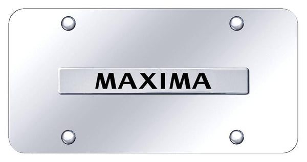 Nissan Maxima Chrome on Chrome 3D Bar License Plate - MAX.N.CC