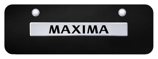 Nissan Maxima Chrome on Brushed Stainless 3D Bar Mini License Plate - MAX.N.CSM