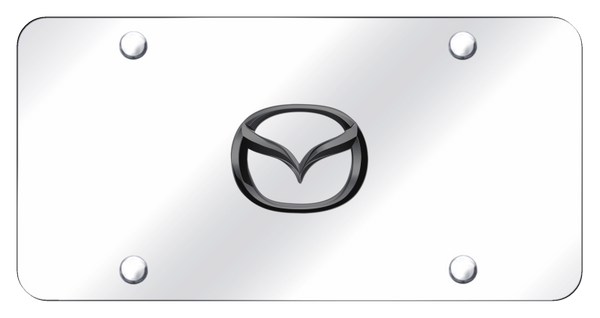 Mazda Mazda (New) License Plate - Black Pearl on Mirrored License Plate - MAZ.2.PC