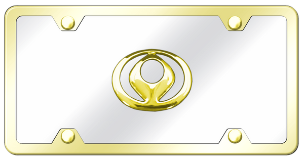 Mazda Mazda Plate Kit - Gold on Mirrored License Plate - MAZ.GCK