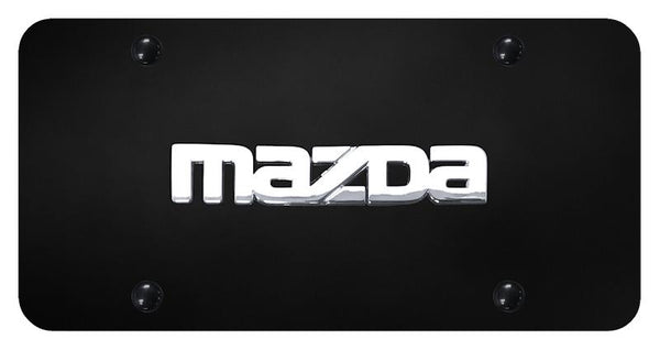 Mazda Mazda Chrome on Black 3D Bar License Plate - MAZ.N.CB