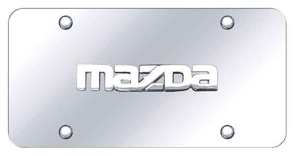 Mazda Mazda Chrome on Chrome 3D Bar License Plate - MAZ.N.CC