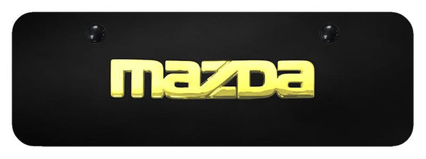 Mazda Mazda Gold on Black 3D Bar Mini License Plate - MAZ.N.GBM