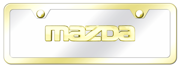 Mazda Mazda OEM Name Mini Kit - Gold on Mirrored License Plate - MAZ.N.GCMK