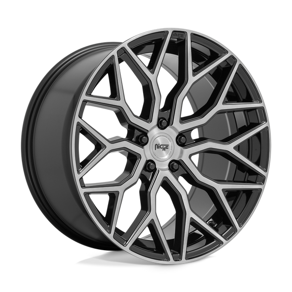 Niche 1PC M262 MAZZANTI GLOSS BLACK BRUSHED FACE Wheels for 2004-2008 ACURA TL TYPE-S [] - 19X8.5 25 mm - 19"  - (2008 2007 2006 2005 2004)