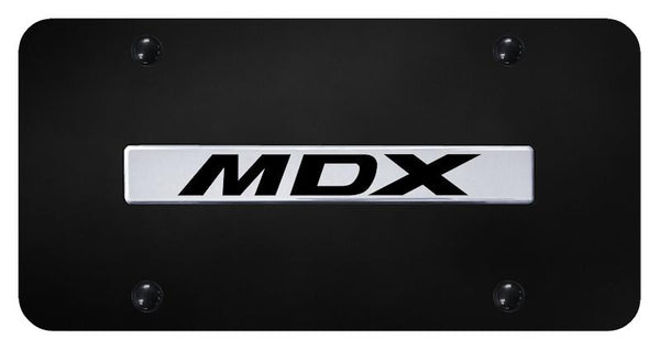 Acura MDX Chrome on Black 3D Bar License Plate - MDX.N.CB