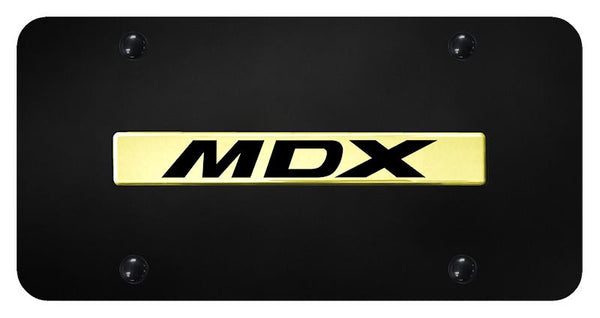 Acura MDX Gold on Black 3D Bar License Plate - MDX.N.GB