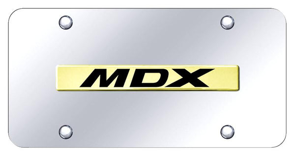 Acura MDX Gold on Chrome 3D Bar License Plate - MDX.N.GC