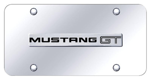 Ford Mustang GT Chrome on Chrome 3D Bar License Plate - MGT.N.CC