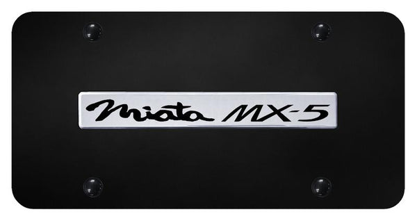 Mazda Miata MX5 Chrome on Black 3D Bar License Plate - MIA.N.CB