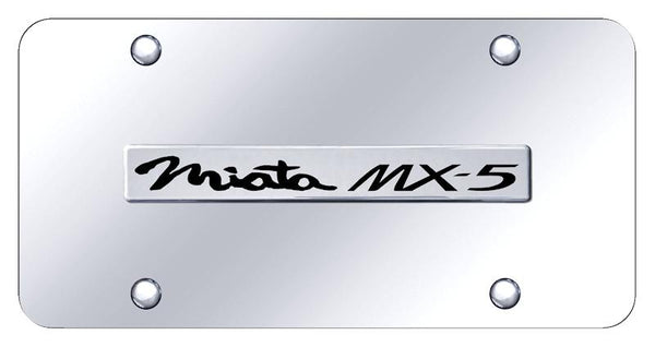 Mazda Miata MX5 Chrome on Chrome 3D Bar License Plate - MIA.N.CC