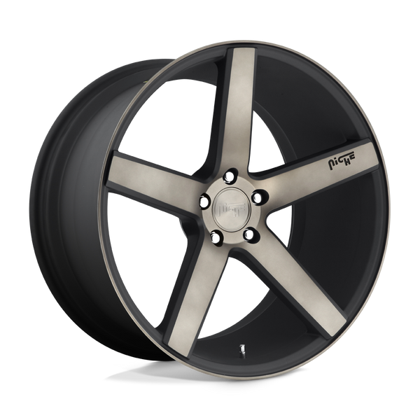Niche 1PC M134 MILAN MATTE BLACK MACHINED WITH DOUBLE DARK TINT Wheels for 2014-2020 ACURA RLX [] - 19X8.5 35 mm - 19"  - (2020 2019 2018 2017 2016 2015 2014)