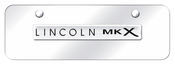 Lincoln MKX Name Mini Plate - Chrome on Mirrored License Plate - MKX.N.CCM