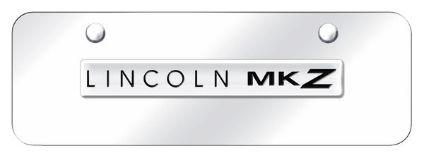 Lincoln MKZ Name Mini Plate - Chrome on Mirrored License Plate - MKZ.N.CCM