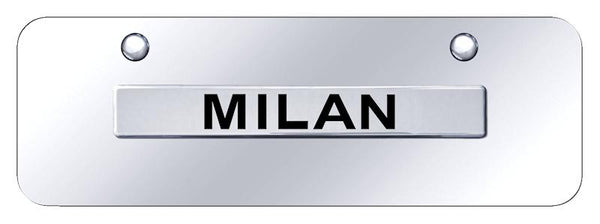 Ford Milan Chrome on Chrome 3D Bar Mini License Plate - MLN.N.CCM