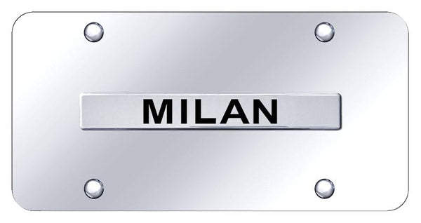 Ford Milan Chrome on Chrome 3D Bar License Plate - MLN.N.CC