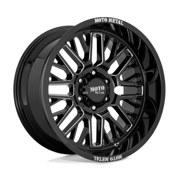 Moto Metal MO802 GLOSS BLACK MILLED Wheels for 2021-2023 FORD F-150 [] - 20X9 18 MM - 20"  - (2023 2022 2021)