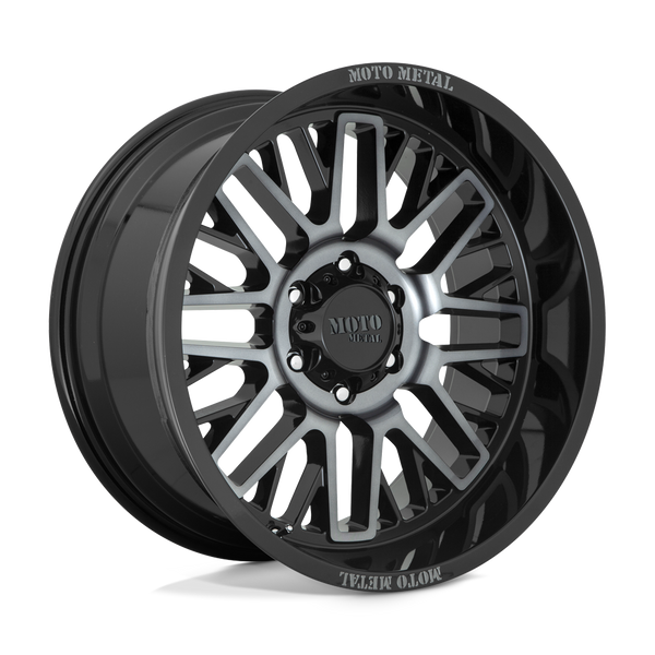 Moto Metal MO802 GLOSS BLACK MACHINED WITH GRAY TINT Wheels for 2013-2023 FORD F-250 F-350 SUPER DUTY [] - 20X9 18 mm - 20"  - (2023 2022 2021 2020 2019 2018 2017 2016 2015 2014 2013)