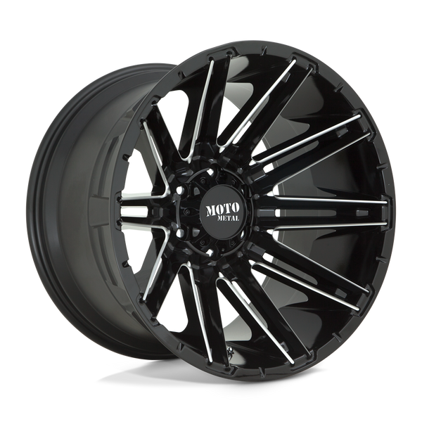 Moto Metal MO998 KRAKEN GLOSS BLACK MILLED Wheels for 2013-2023 FORD F-250 F-350 SUPER DUTY [] - 20X9 0 mm - 20"  - (2023 2022 2021 2020 2019 2018 2017 2016 2015 2014 2013)