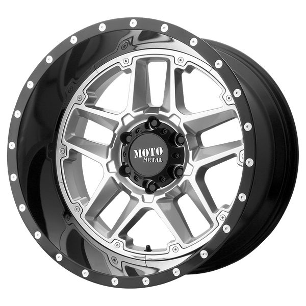 Moto Metal MO987 SENTRY GLOSS SILVER CENTER GLOSS BLACK LIP Wheels for 2021-2022 FORD BRONCO [] - 20X9 18 MM - 20"  - (2022 2021)