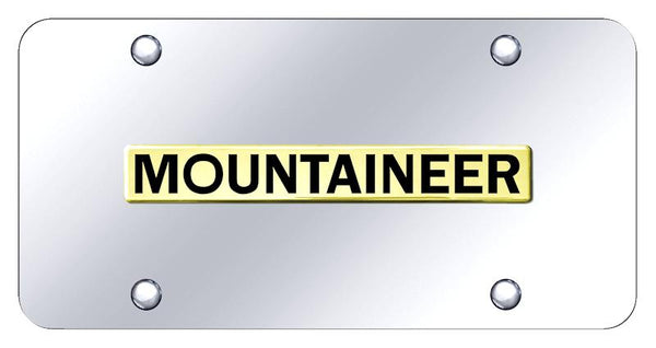 Ford Mountaineer Gold on Chrome 3D Bar License Plate - MOU.N.GC