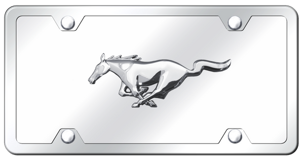 Mustang Mustang Plate Kit - Chrome on Mirrored License Plate - MUS.CCK