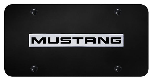 Ford Mustang Chrome on Black 3D Bar License Plate - MUS.N.CB