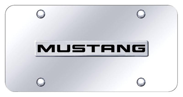 Ford Mustang Chrome on Chrome 3D Bar License Plate - MUS.N.CC