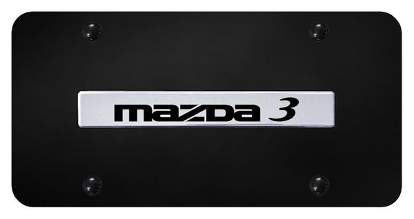 Mazda Mazda 3 Chrome on Black 3D Bar License Plate - MZ3.N.CB