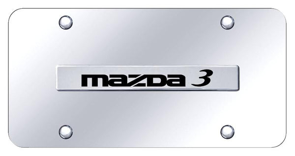 Mazda Mazda 3 Chrome on Chrome 3D Bar License Plate - MZ3.N.CC