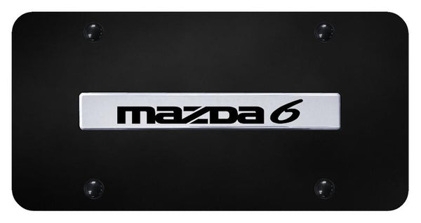 Mazda Mazda 6 Chrome on Black 3D Bar License Plate - MZ6.N.CB