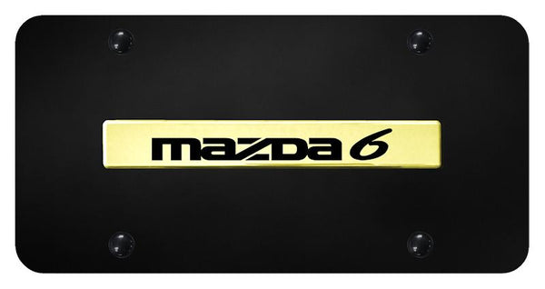 Mazda Mazda 6 Gold on Black 3D Bar License Plate - MZ6.N.GB