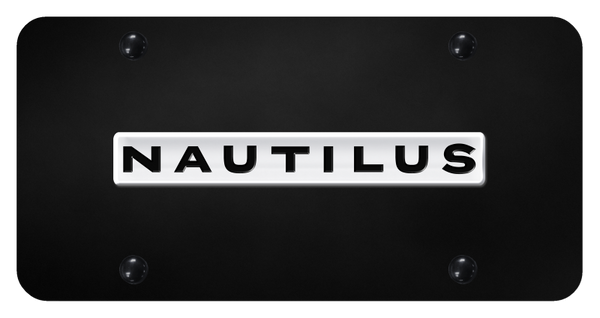 Lincoln Nautilus Name License Plate - Chrome on Black License Plate - NAUT.N.CB