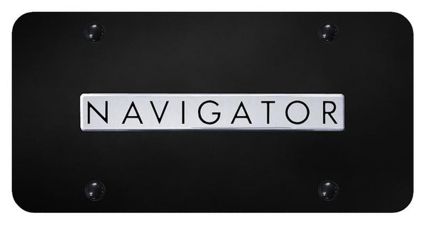 Ford Navigator Chrome on Black 3D Bar License Plate - NAV.N.CB