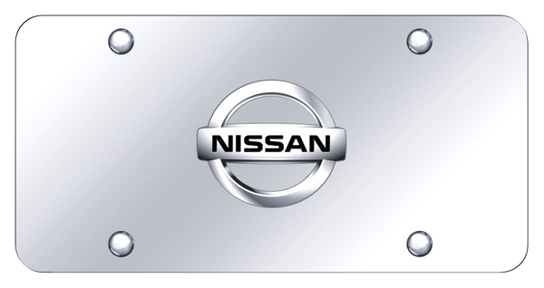 Nissan Nissan 2002 License Plate - Chrome on Mirrored License Plate - NIS.2.CC