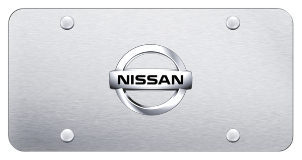 Nissan Nissan 2002 License Plate - Chrome on Brushed License Plate - NIS.2.CS