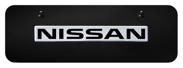 Nissan Nissan Chrome on Black 3D Bar Mini License Plate - NIS.N.CBM