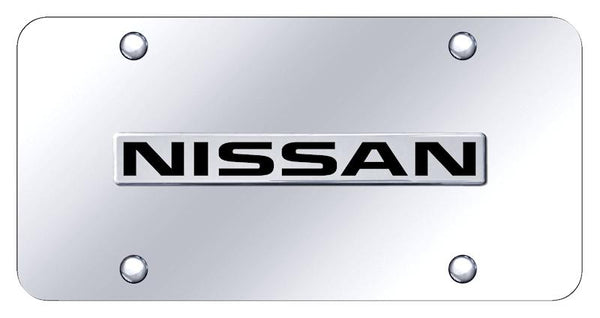 Nissan Nissan Chrome on Chrome 3D Bar License Plate - NIS.N.CC