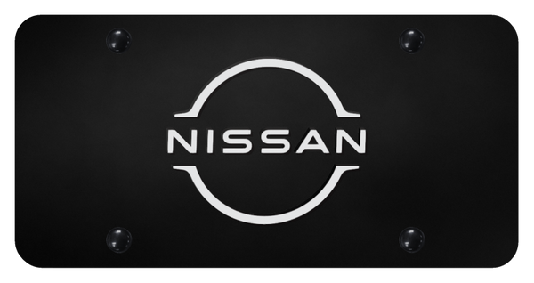 Nissan Nissan Logo License Plate - White on Black License Plate - NISL.WB