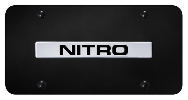 Dodge Nitro Chrome on Black 3D Bar License Plate - NIT.N.CB