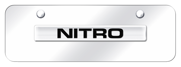 Dodge Nitro Name Mini Plate - Chrome on Mirrored License Plate - NIT.N.CCM