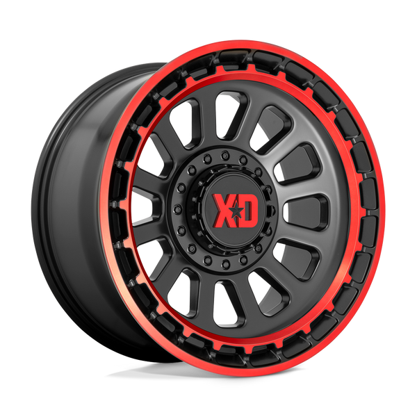 XD XD856 OMEGA SATIN BLACK MACHINED LIP WITH RED TINT Wheels for 2010-2020 FORD F-150 [] - 17X9 18 MM - 17"  - (2020 2019 2018 2017 2016 2015 2014 2013 2012 2011 2010)