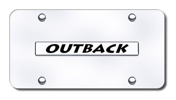 Outback Chrome on Chrome 3D Bar License Plate - OUT.N.CC