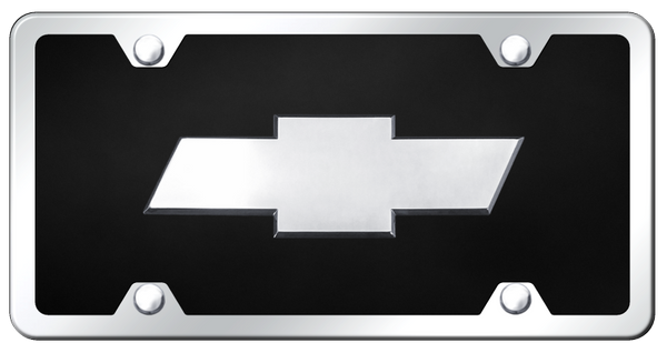 Chevrolet Chevrolet (New) Acrylic Kit - Chrome on Black License Plate - P.CHV.2.CBK